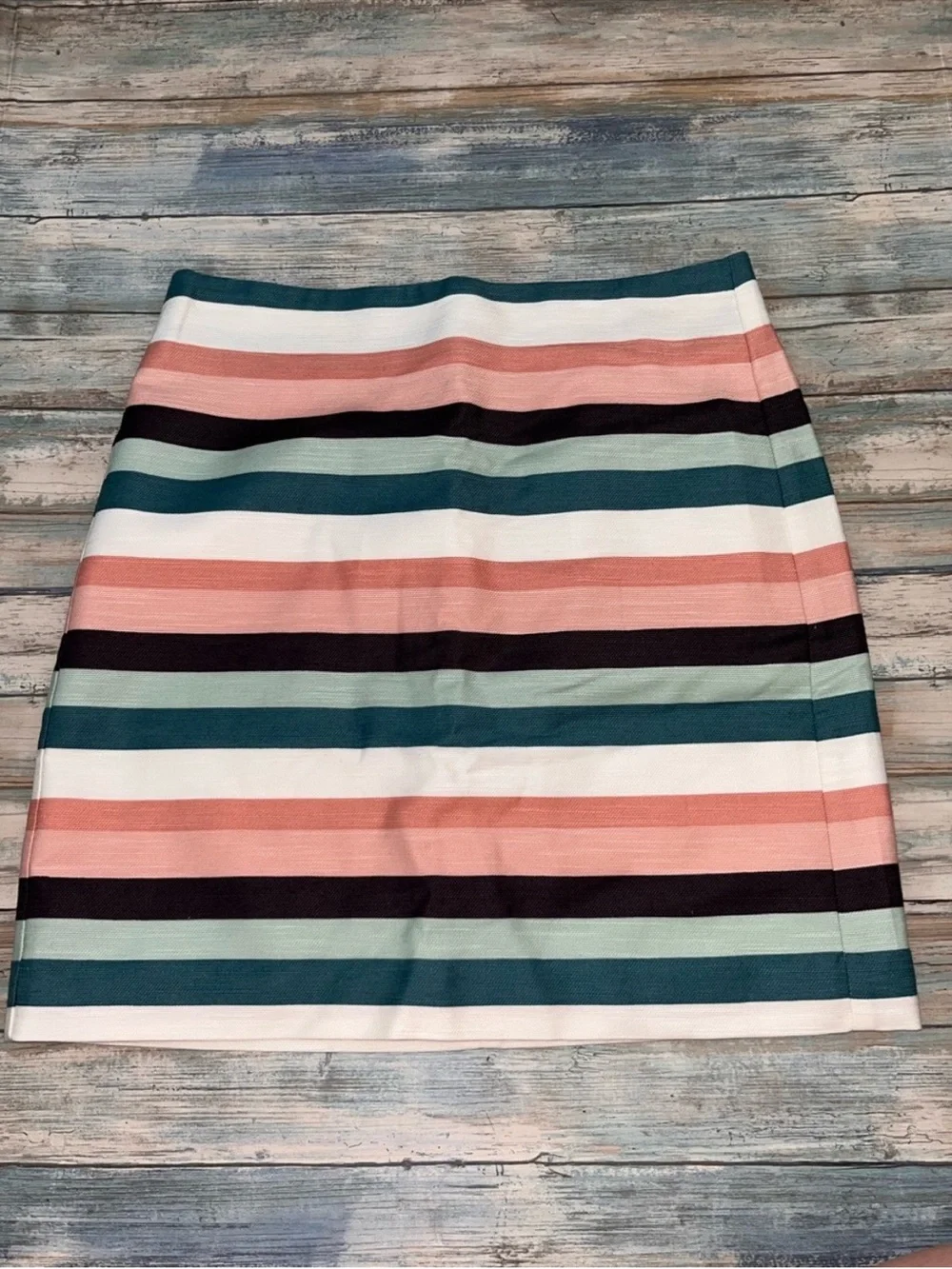 NWT LOFT Outlet Striped Cotton Mini Skirt Petite 4 Pink Green White